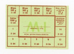 Supply card, February 1984 - M-I (2032)