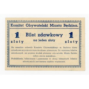 Będzin, Komitet Obywatelski, 1 złoty 1939 (331)