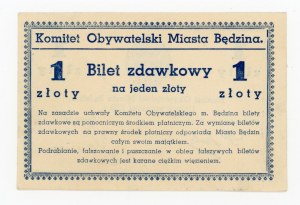 Bedzin, Civic Committee, 1 zloty 1939 (331)