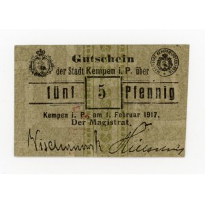 Kępno/Kempen, Magistrat, 5 fenigów 1917 (341)