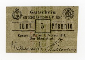 Kepno/Kempen, Magistrat, 5 fenig 1917 (341)