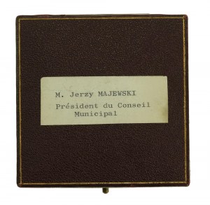 France/Poland, SILVER Gabriel de La Reynie Medal, dedication on box to the President of the City of Warsaw (109)