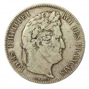 Francja, Ludwik Filip I, 5 franków 1837 W, Lille (131)