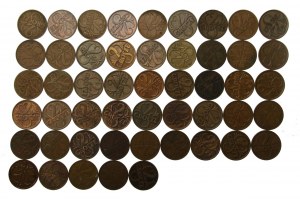 Second Republic, set of 2 pennies 1923-1939. total 50 pieces. (901)