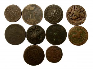 Russia, a set of 18th/19th century Russian coins. 10 pieces total (906)