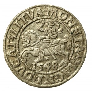 Zygmunt II August, Półgrosz 1548, Wilno - L/LITVA. Arabska cyfra 1 (506)