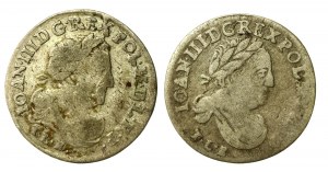 John III Sobieski, set of sixes 1682 and 1683. total 2 pieces (527)