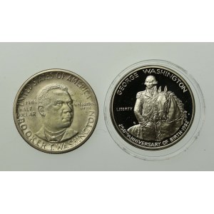 USA, zestaw 1/2 dolara 1946 i 1982. Razem 2 szt. (986)