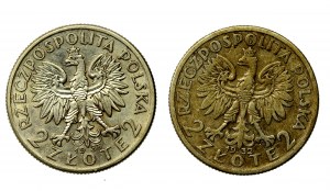II RP, set of 2 gold 1932 and 1933 Head of a Woman. 2 pieces total. (993)