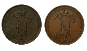 Finland, Nicholas II, set of 10 pennia 1900 and 1914. total of 2 pcs. (999)