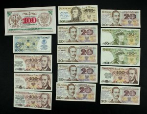 People's Republic, Third Republic, commemorative vouchers and bricks and printed banknotes. A total of 25 pieces. (792)