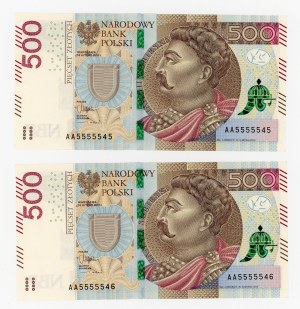 III RP, 500 gold set 2016 AA - consecutive issues (1111)