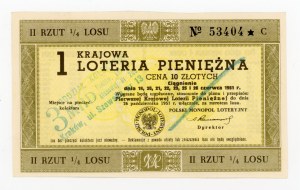 1 National Money Lottery, Krakow 1951 (266).