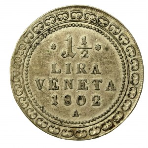 Włochy, Republika Wenecji, Franciszek II, 1 1/2 Liry Wiedeń 1802 A (623)