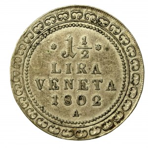 Italy, Republic of Venice, Francis II, 1 1/2 Lira Vienna 1802 A (623)
