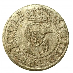 Zygmunt III Waza, Szeląg 1593, Ryga. Odmiana legendy L / RIGENS (932)