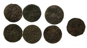 August III/Stanislaw August Poniatowski, a set of copper shekels. Total of 7 pieces. (962)