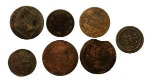 Russia, a set of Russian/Moldavian coins from the 18th century. 7 pieces total. (969)