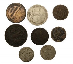 Poland, a set of coins from the 19th century. Total 8 pieces (1011)