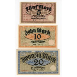 Gorzów Wlkp./Landsberg a.d.Warthe, 5 marek, 10 marek i 20 marek 1918 - zestaw 3 sztuki (143)