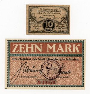 Jelenia Góra/Hirschberg i. Schles, 10 fenigs 1920 and 10 marks 1919 (153)