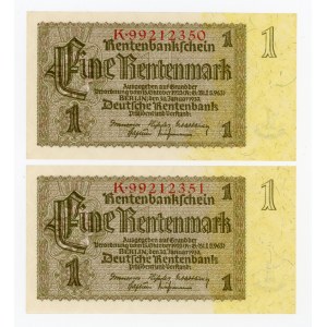 Niemcy, zestaw 1 marka 1937. Razem 2 szt. Kolejne numery (157)