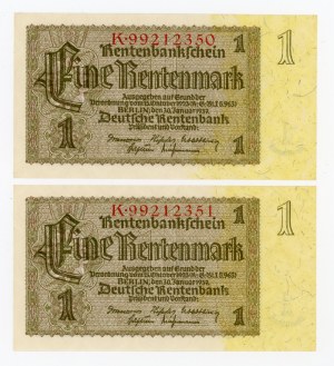 Germany, set of 1 mark 1937, total of 2 pcs. Subsequent numbers (157)
