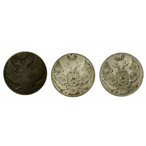 Zabór rosyjski, zestaw 10 groszy 1840. Razem 3 sztuki (3007)