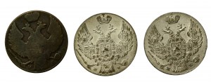 Russian annexation, set of 10 pennies 1840. total 3 pieces (3007)