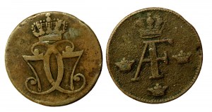 Denmark, Sweden, 18th century coin set. Total of 2 pcs. (3009)