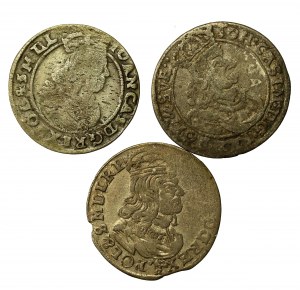 John II Casimir, set of six. Total of 3 pieces. Including 1661 NG (3012)