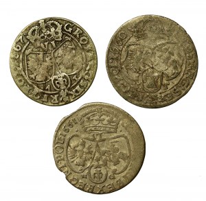John II Casimir, set of six. Total of 3 pieces. Including 1661 NG (3012)