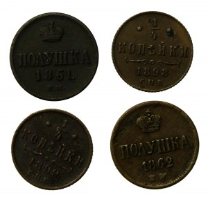Russia, set of copper coins 19th century. Total of 4 pieces. (3019)