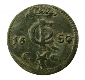 John II Casimir, Szeląg wide 1650/1650 C-G Bydgoszcz, double-sided date (1018)
