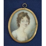 Miniature of Ewelina Hanska of Rzewuski, coat of arms Krzywda, 19th century (104)