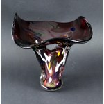 Vase with wide filler, Adam JABŁOŃSKI, unique glass. Signed (106)