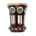 Glass, Bohemia 19th century Biedermeier. Ruby glass. (121)