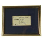 Jerzy WALDORFF, business card with dedication and autograph (125)