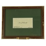 Jerzy WALDORFF, business card with dedication and autograph (125)