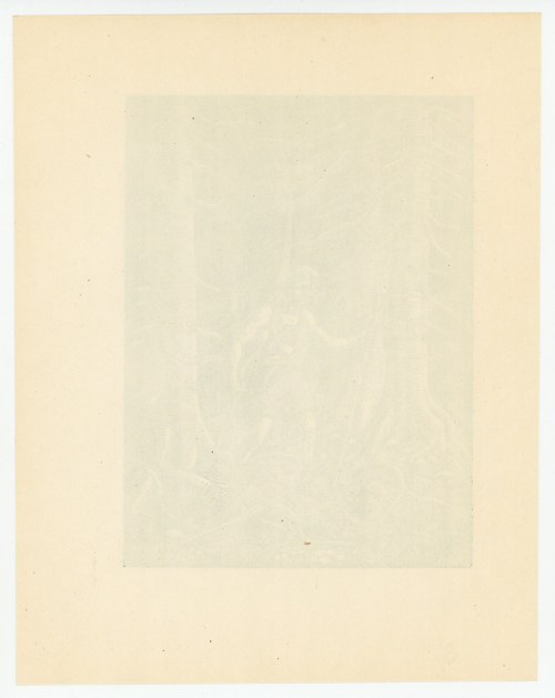 Władysław Skoczylas. Mężczyzna w puszczy - ilustracja do ,,Puszczy Jodłowej