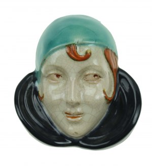Ceramiczna głowa dziewczyny, Art deco, lata 30 (166)
