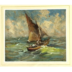 Eugeniusz DZIERŻENCKI (1905-1990), Łódź na morzu (317)