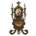 Stoup dish with miniature of the Virgin Mary on porcelain, bronze (900)