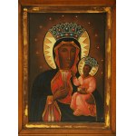 Our Lady of Czestochowa.- oil sheet metal. 19th century, painting, painted on sheet metal. (926)