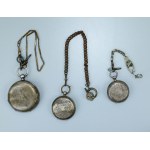 A set of pocket watches with a devise. Total of 3 pieces. (336)