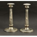 Pair of candlesticks with applied Ogończyk coat of arms, early 19th century (525)