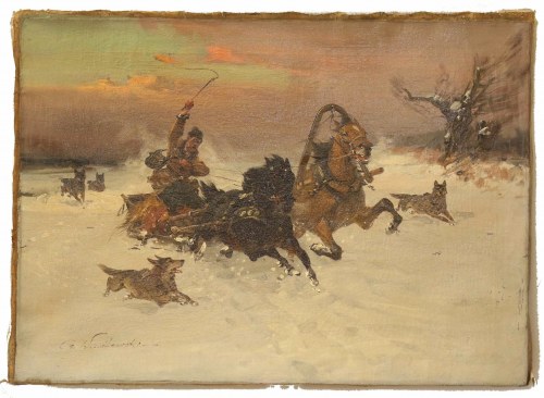 Czesław WASILEWSKI (1875-1947), Atak wilków (942)