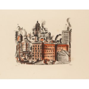 Irena Hassenberg (Reno) (1884 Warszawa - 1953 Paryż), Singer Building z cyklu New York par Reno, 1935