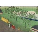 Utagawa Hiroshige II (1826 - 1869 ), Vue du soir de Kirbat sous la pluie de la série Cent vues célèbres d'Edo, vers 1859.