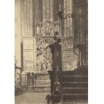 Leon Wyczółkowski (1852 Huta Miastkowska - 1936 Warszawa), Wnętrze kościoła Mariackiego z widokiem na ołtarz Stwosza, 1926-27